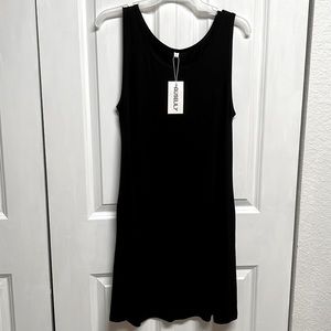AUSELILY Black Tank Dress A-Line Casual with Pockets Sleeveless Size M NWT